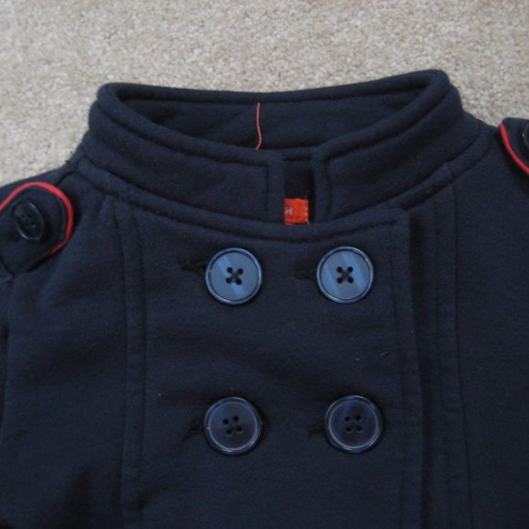 Joe Fresh, cute as a button Girls 4 year toddler, navy blue with red trim - Picture 3 of 6